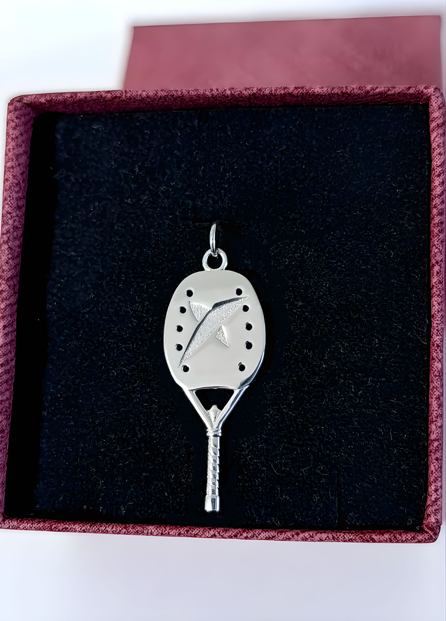 серебряная подвеска ракетка пляжный теннис, унисекс, высота 26 мм, родированная