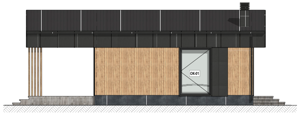 Проект дома "Компакт" для наглядного представления и визуализации данного варианта дома сзади