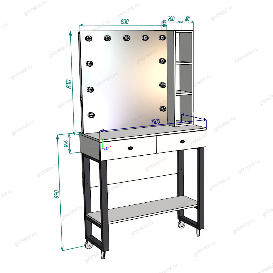 Гримерный столик на металлокаркасе