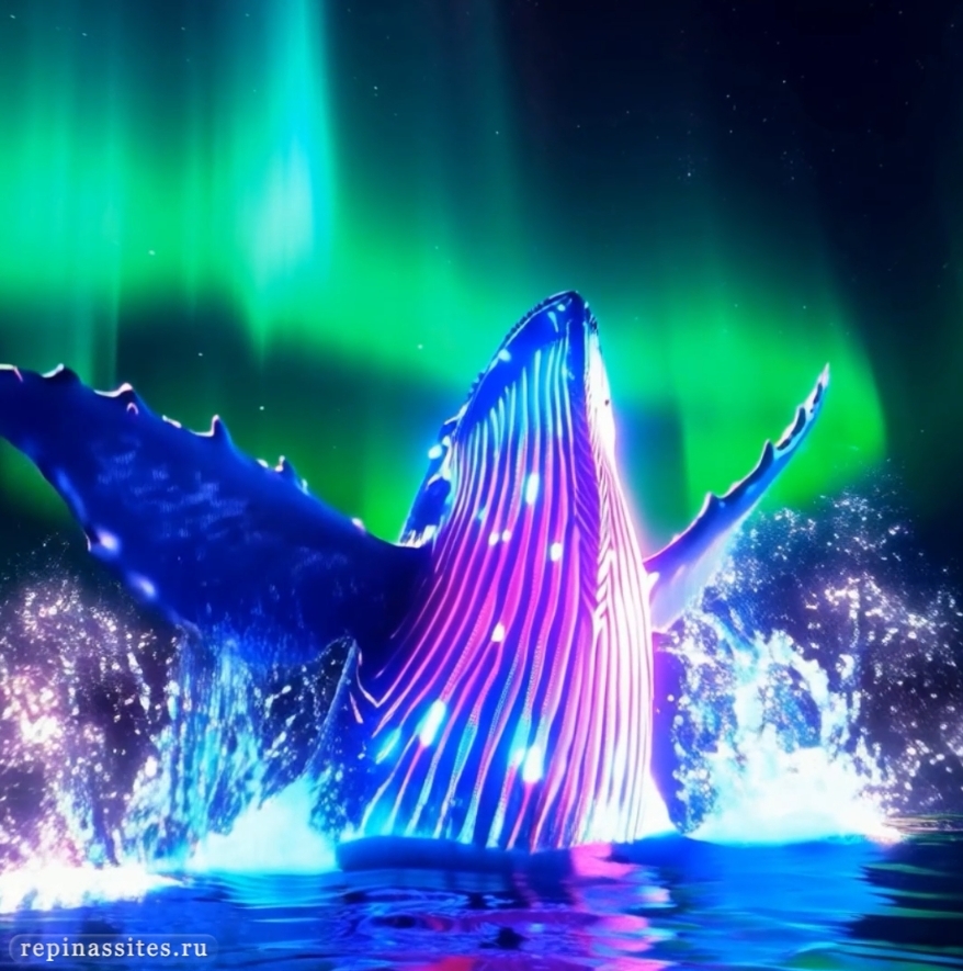 Неоновый кит - танцы на грани невозможного - открытка доброе утро