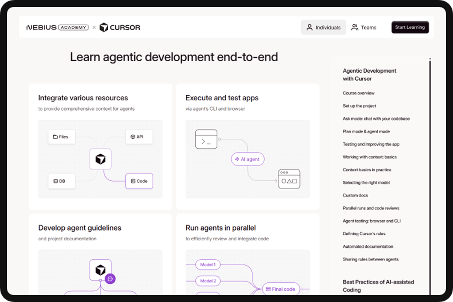 Free first module for individuals