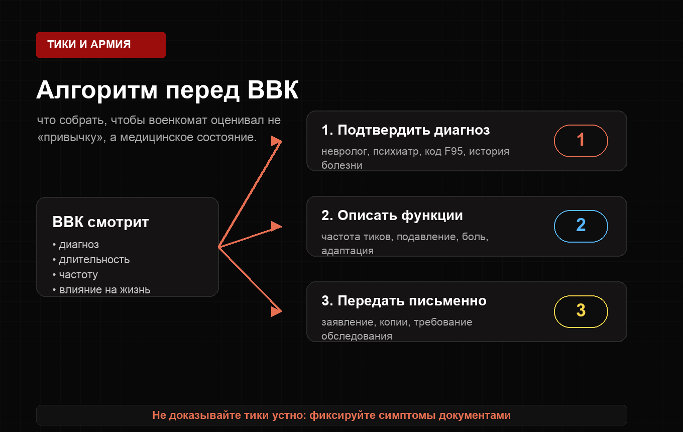 Алгоритм подготовки к ВВК при тиках