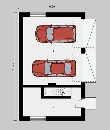 План гаража 1 Площадь: 72 м² Размер: 6x12 м