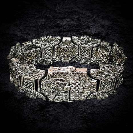 мужской массивный браслет, браслет из серебра мужской.