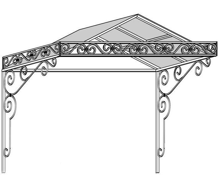 Кованые навесы над крыльцом эскизы
