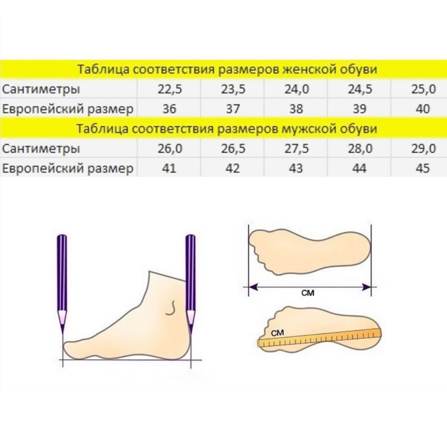 Размеры на обувь