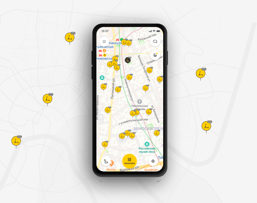 Карта самокатов whoosh екатеринбург