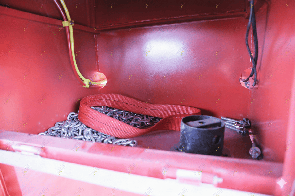 стропы в ящике трала