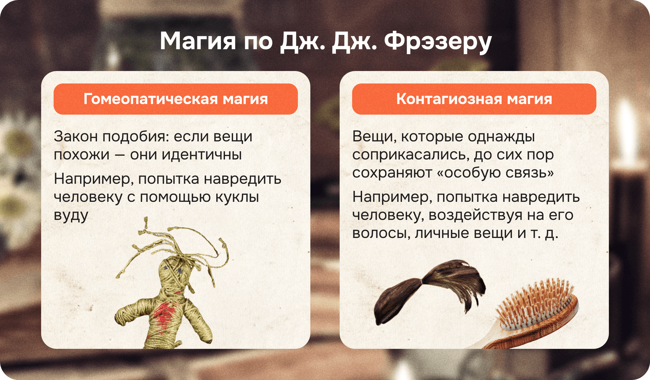 Магия по Фрэзеру, гомеопатическая магия, контагиозная магия