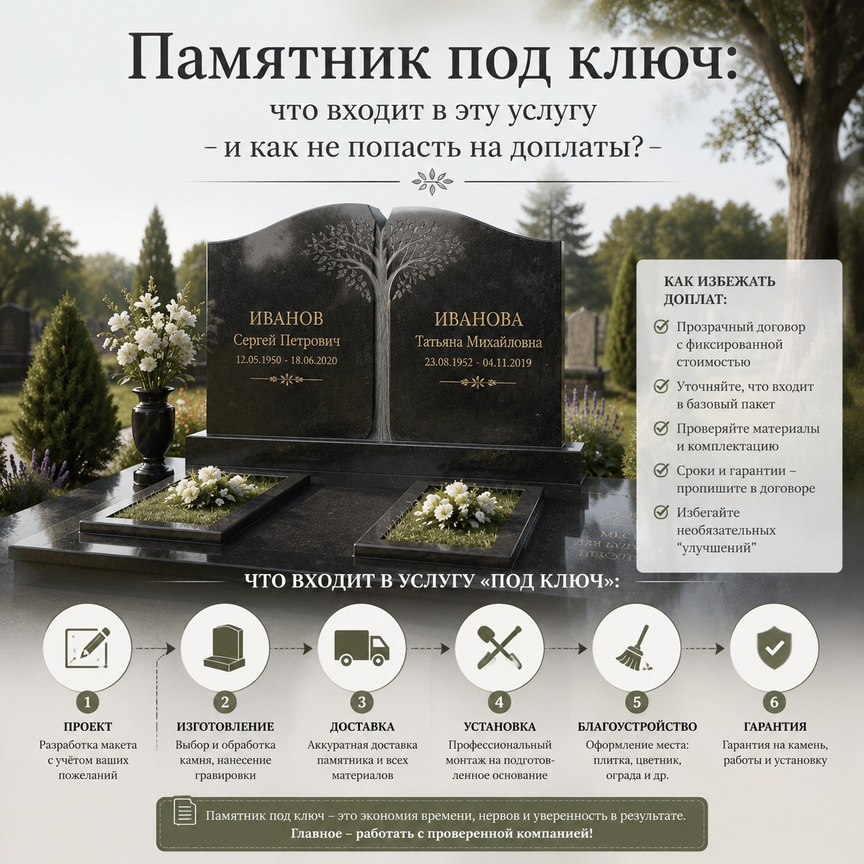 Памятник под ключ