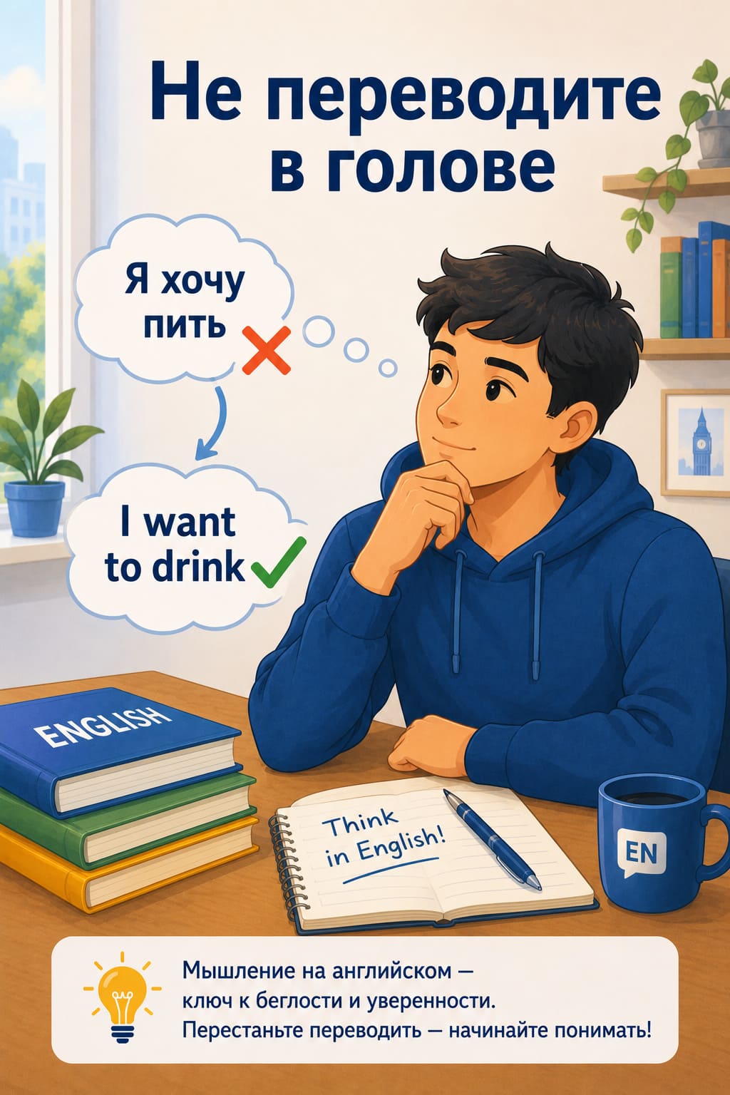 Как перестать переводить в голове