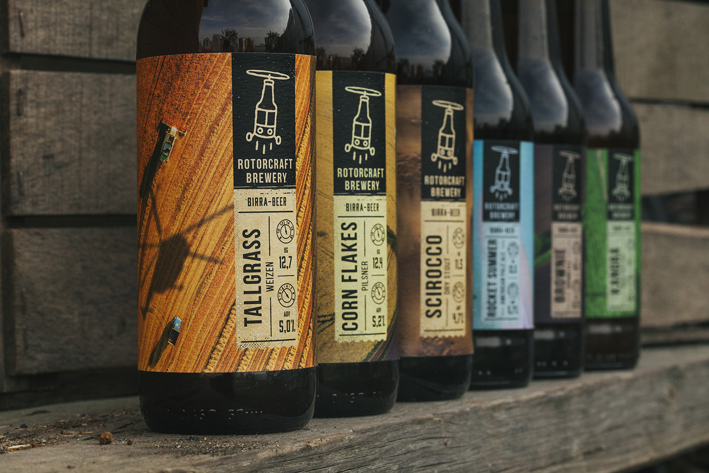 Rotorcraft Brewery — серия этикеток для итальянской пивоварни