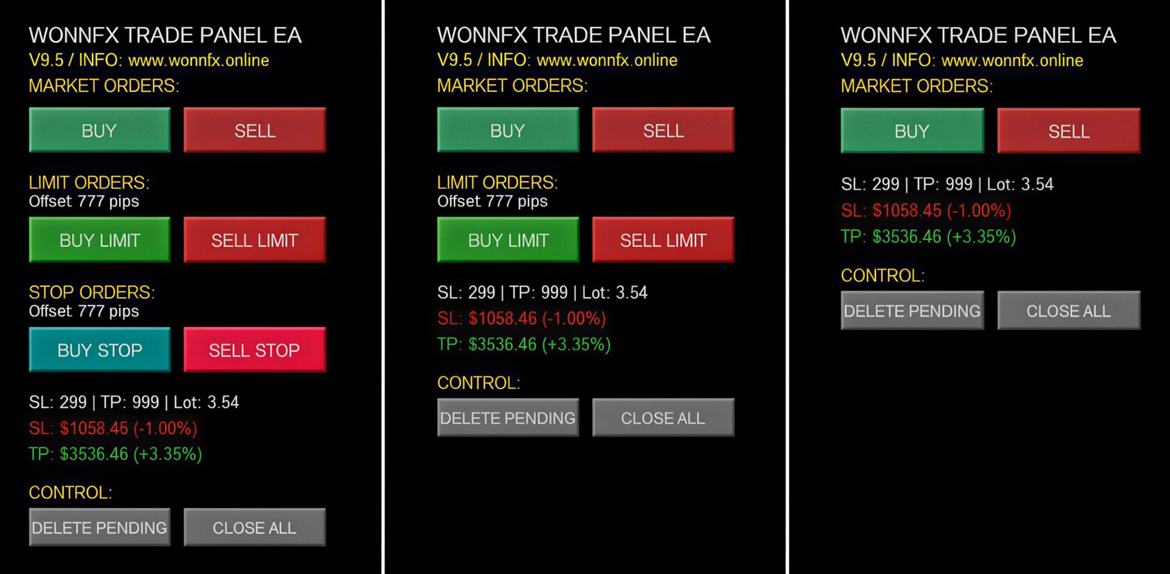 WONNFX Trade Panel EA [MT4 MT5] FREE DOWNLOAD