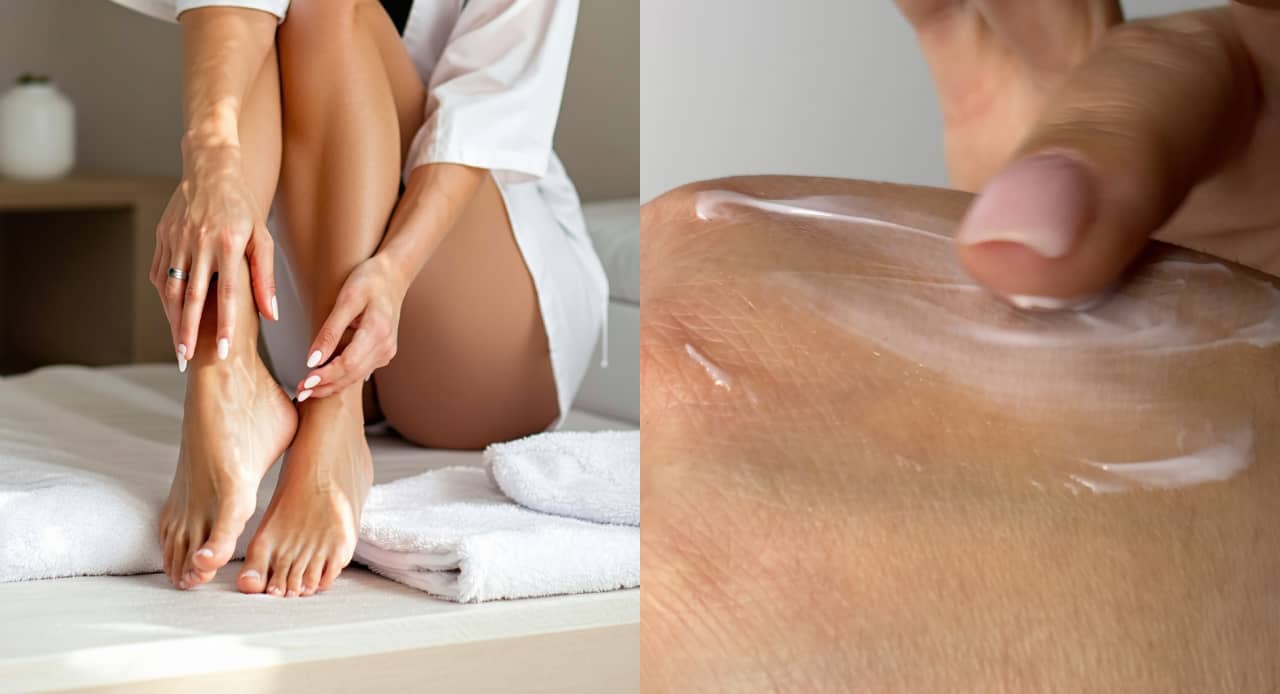 женщина ухаживает за стопами дома