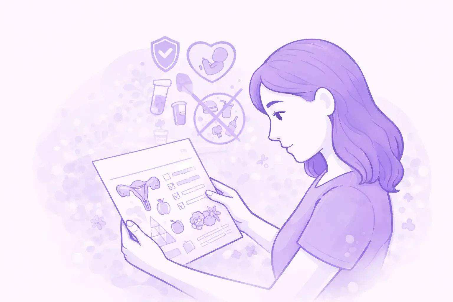 Женщина внимательно изучает рекомендации врача