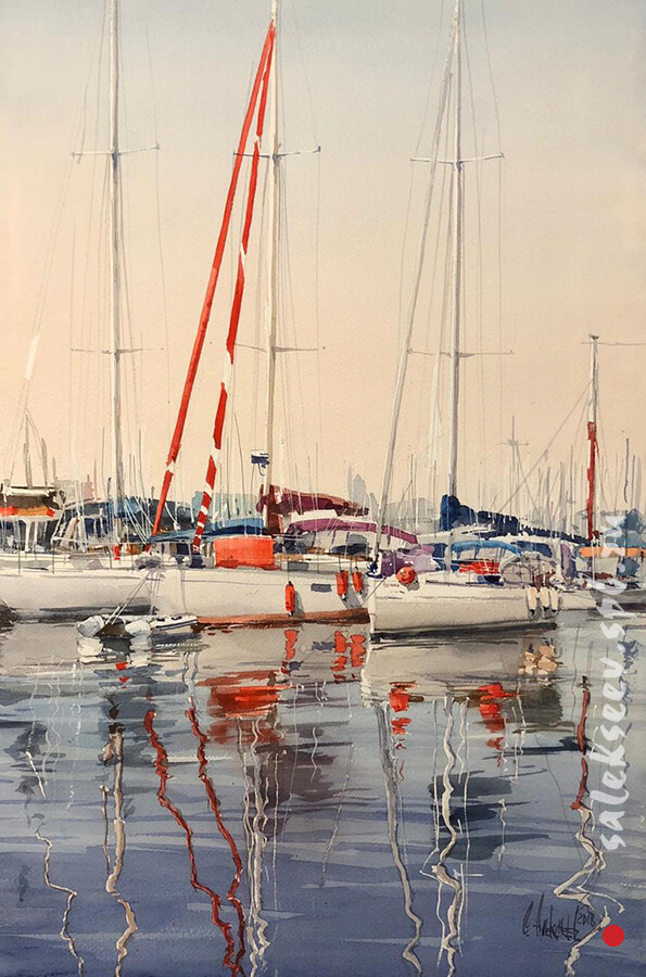 Toulon. France. 2018. Watercolor on paper, 56x36 cm