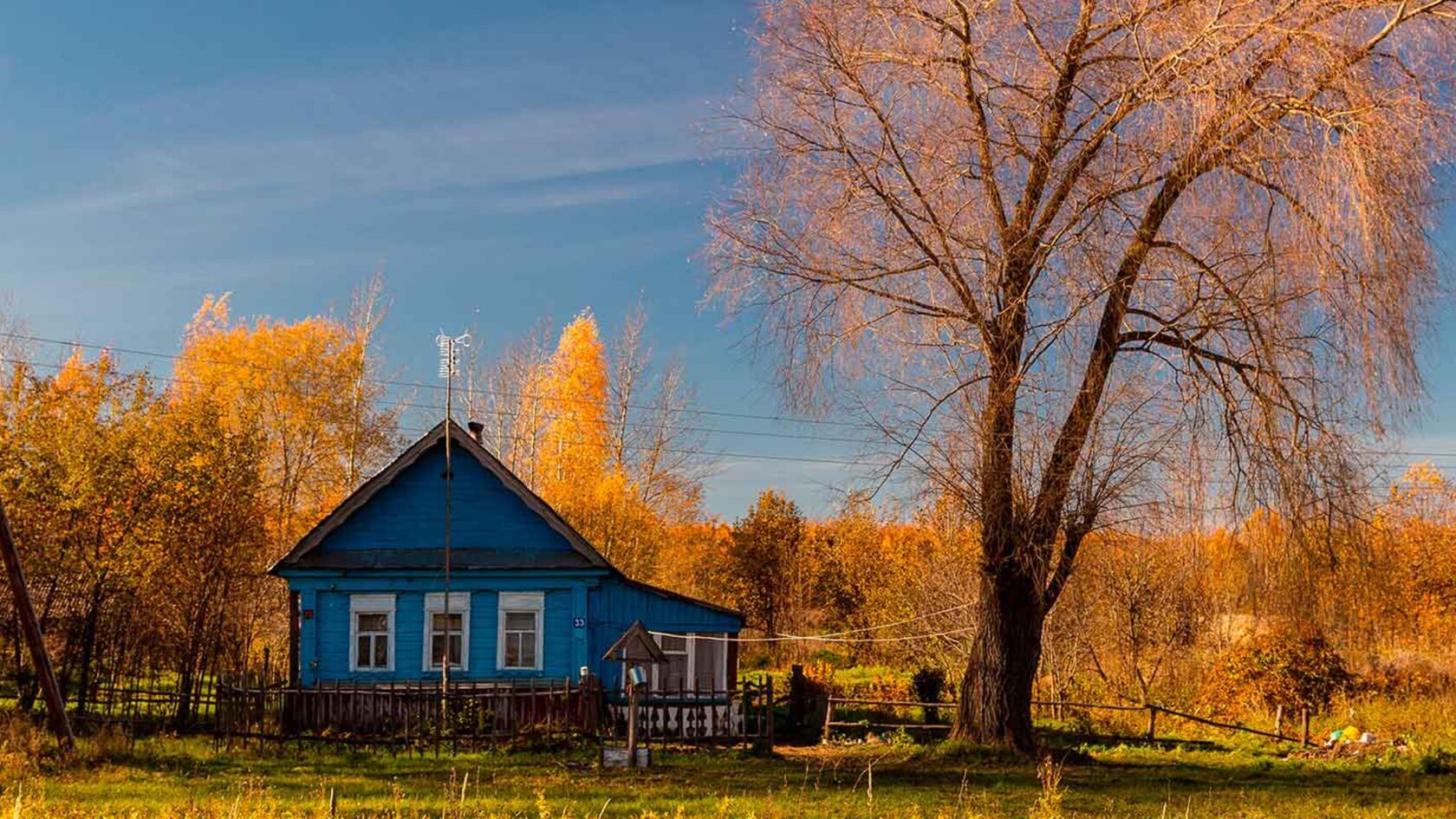 На фотографии деревенский домик.