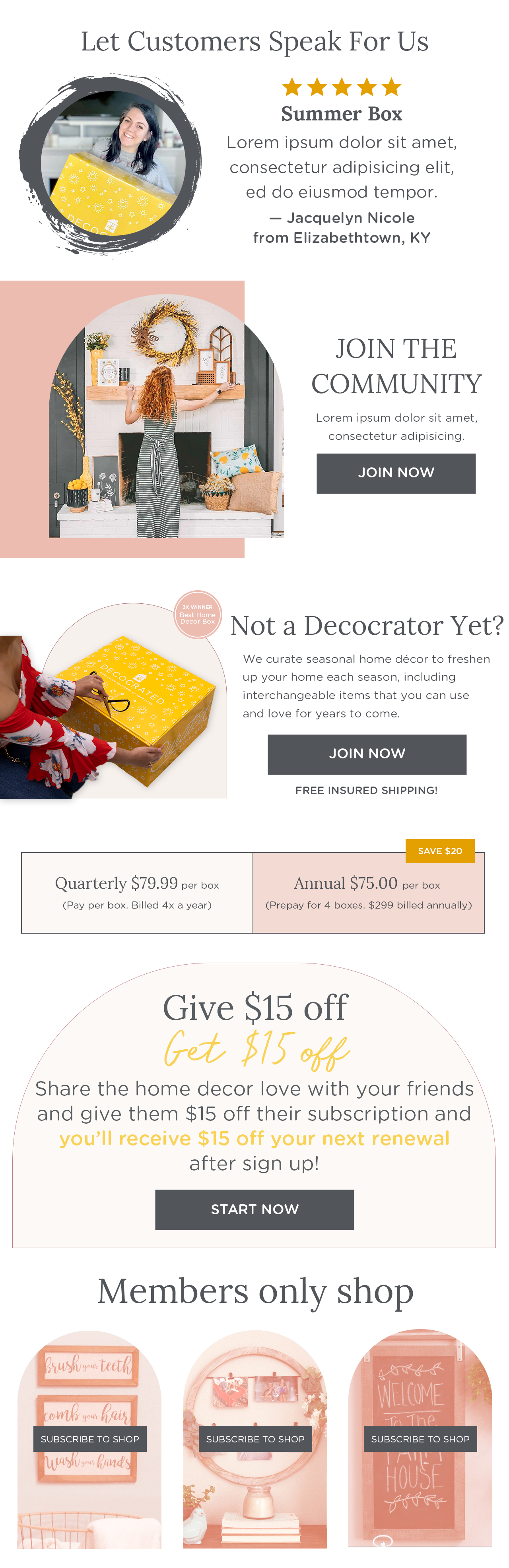 Email template for ecommerce