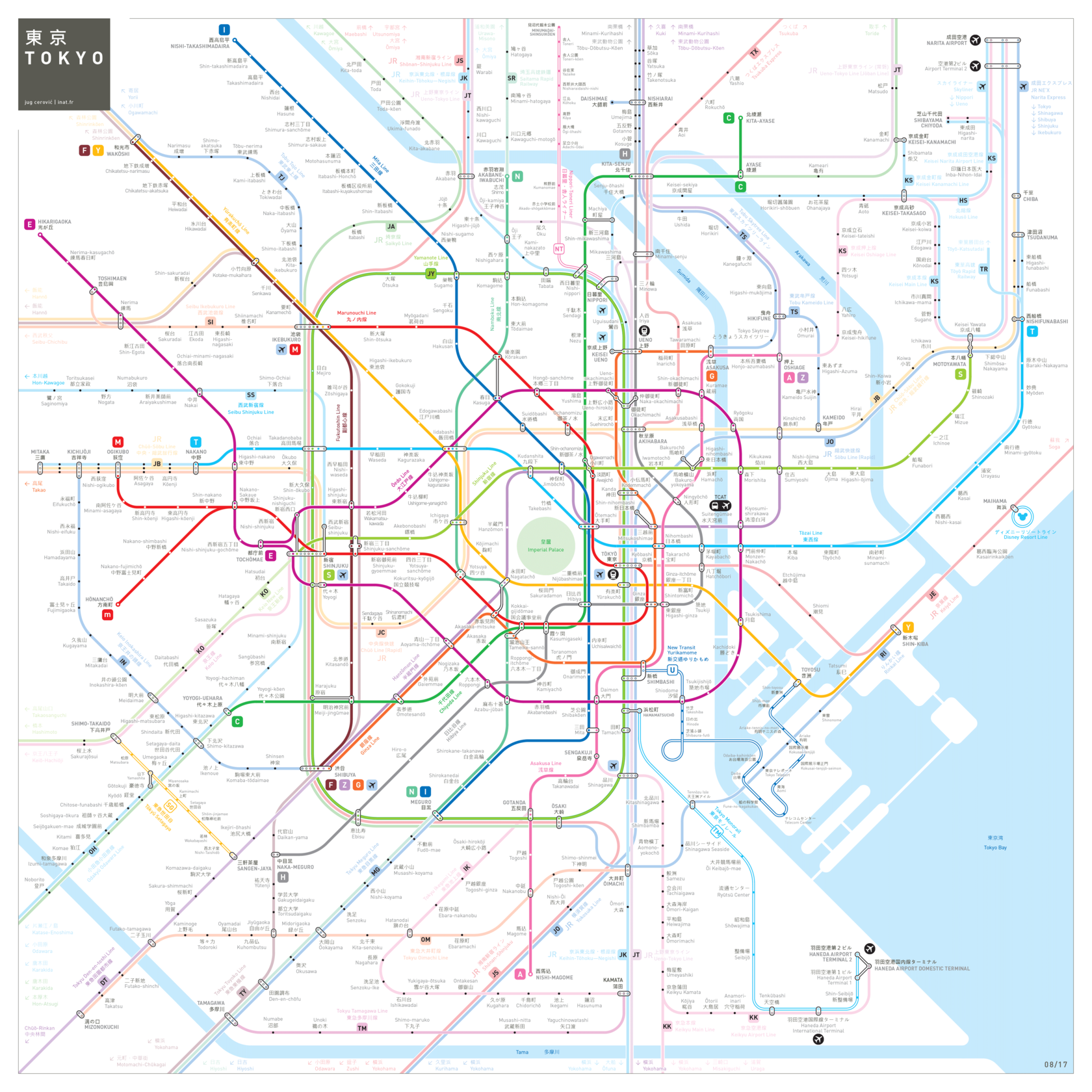 Токийское метро схема 2022