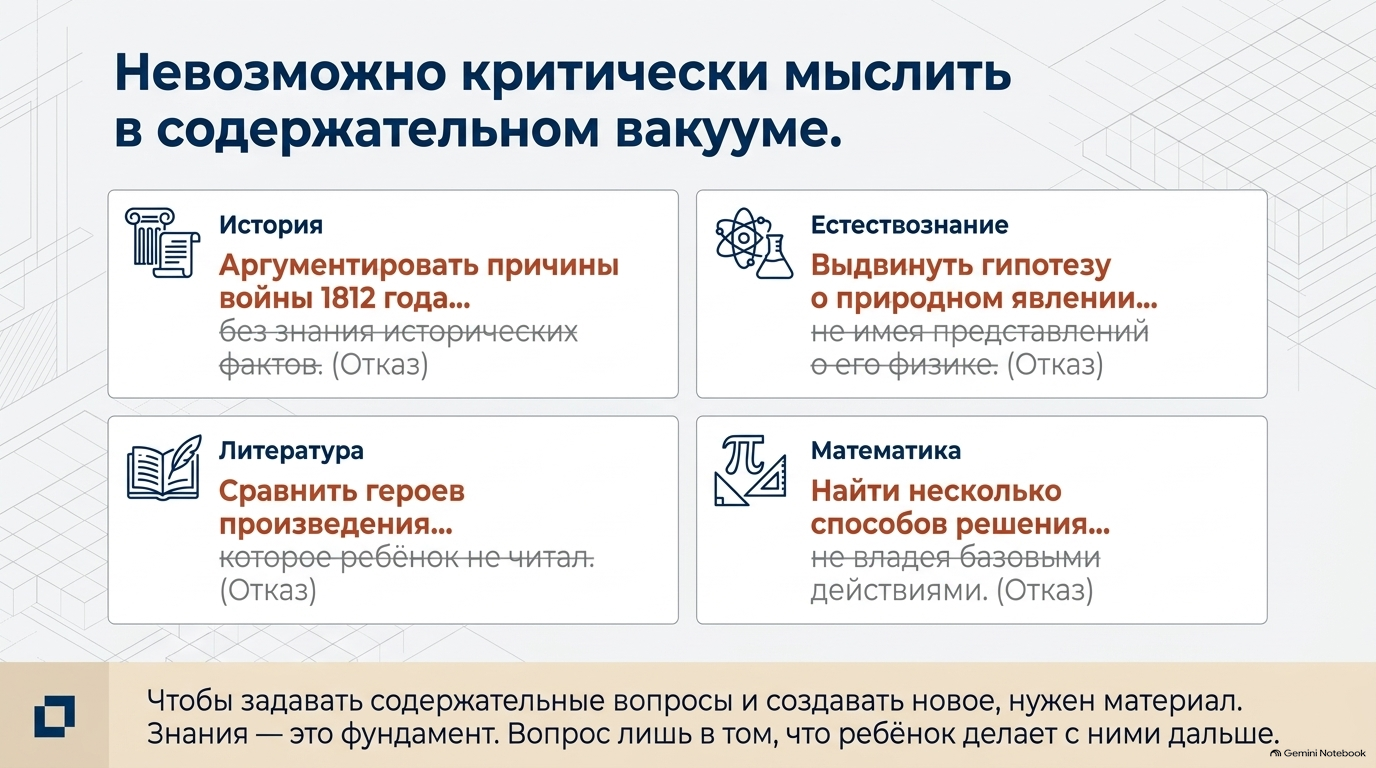 Нельзя тренировать 4К без предметной базы