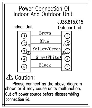 Схема подключения внешнего блока Dahatsu DHP/DHV