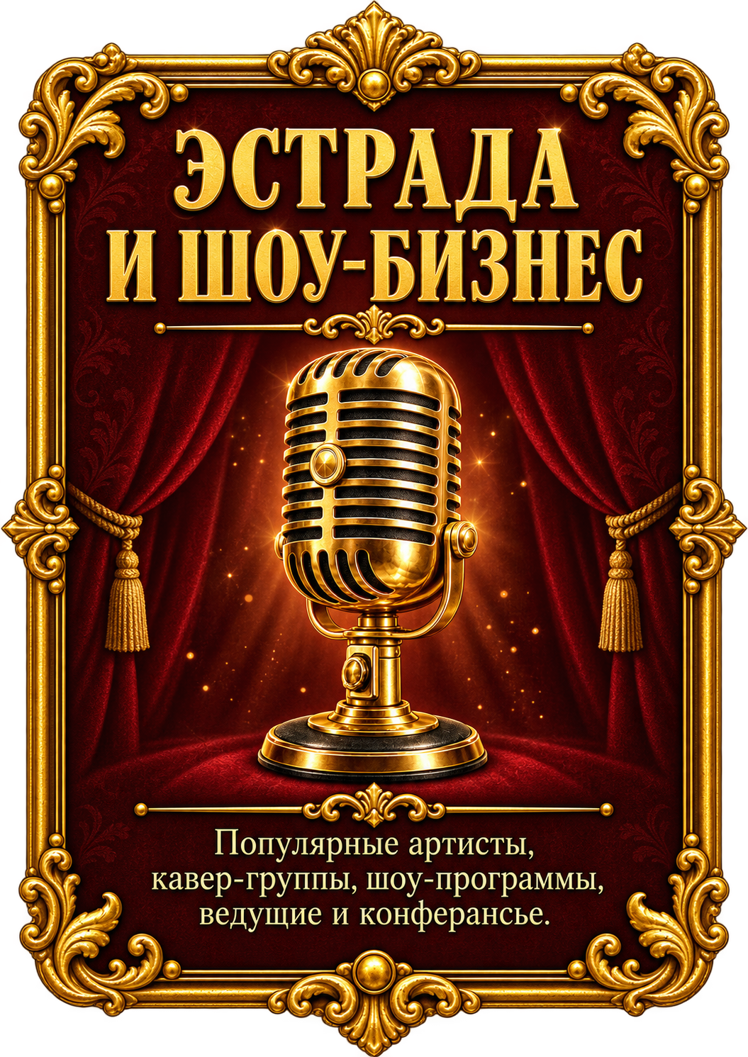 Эстрада и шоу-бизнес. Популярные артисты, кавер-группы, шоу-программы, ведущие и конферансье.