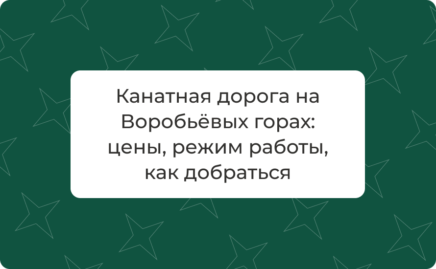 Канатная дорога на Воробьёвых горах: цены 2025, режим работы, как добраться