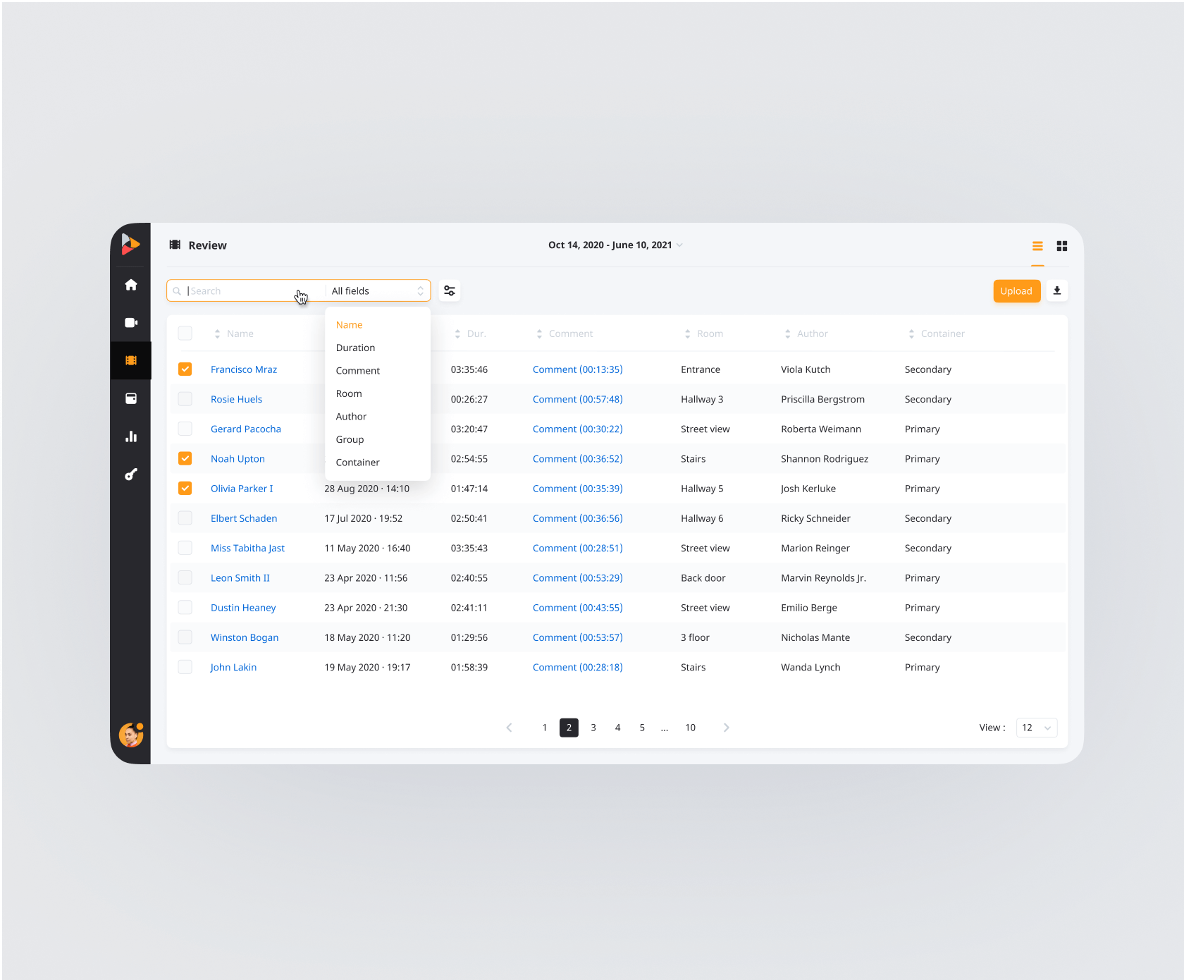 поиск по записям