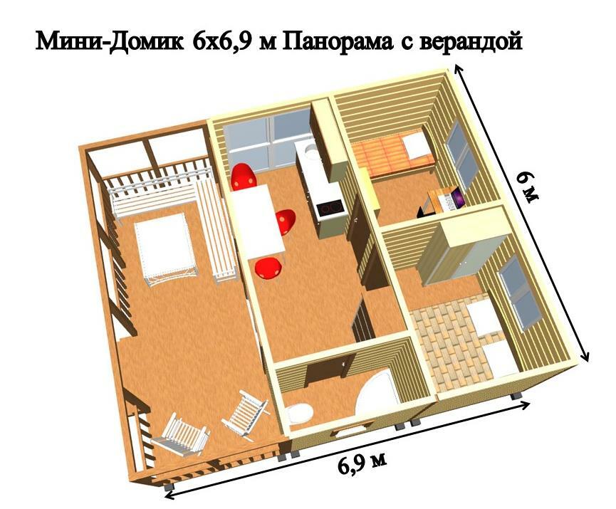 Проект бытовки 6х6