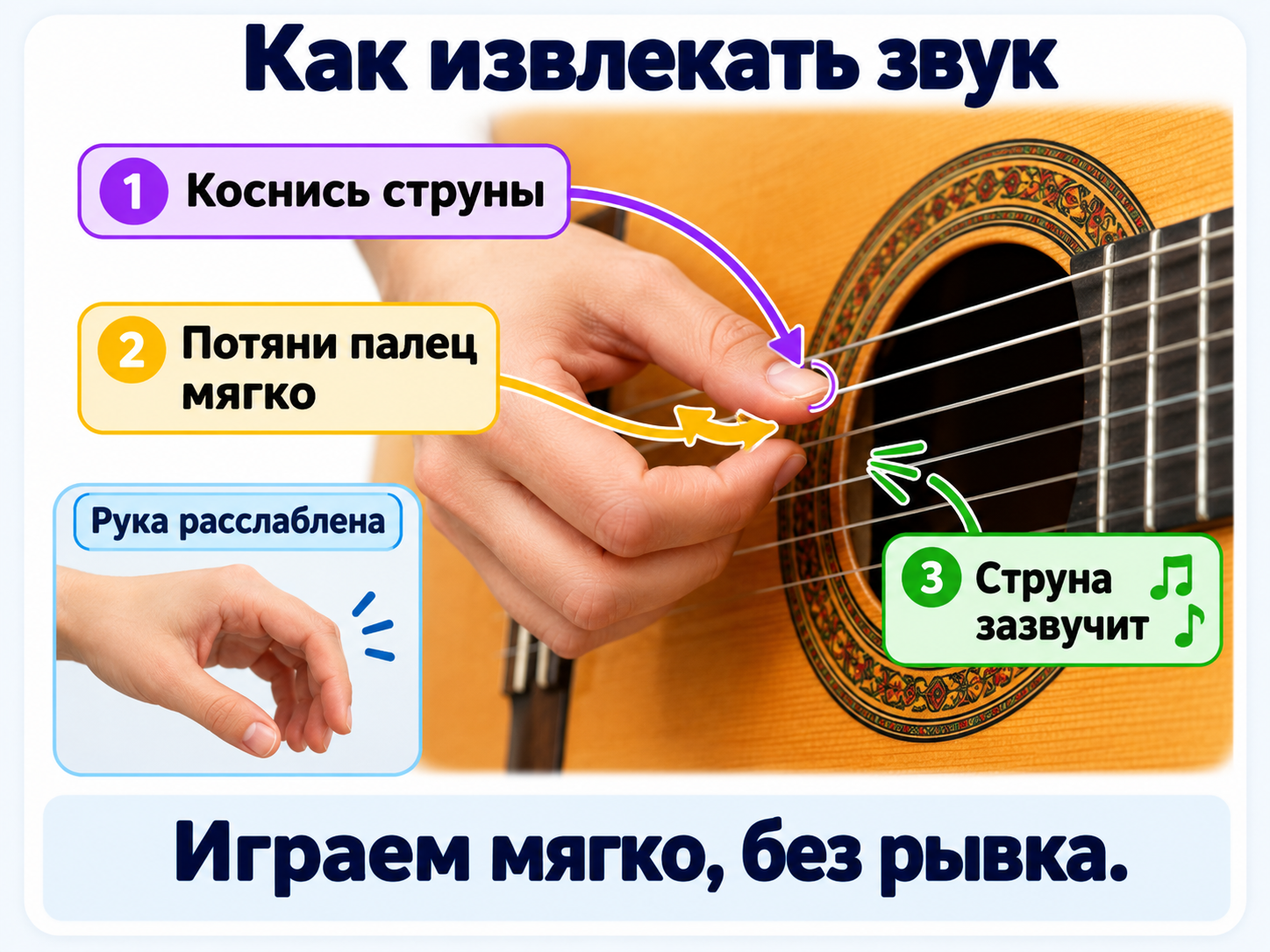 Как извлечь звук из струны пальцем