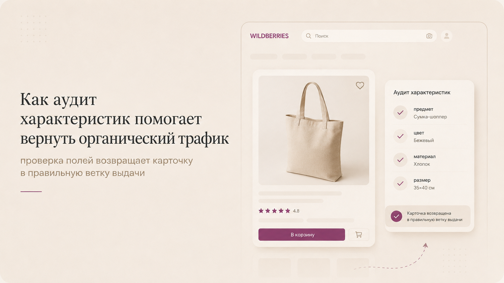 Аудит характеристик WB и органический трафик
