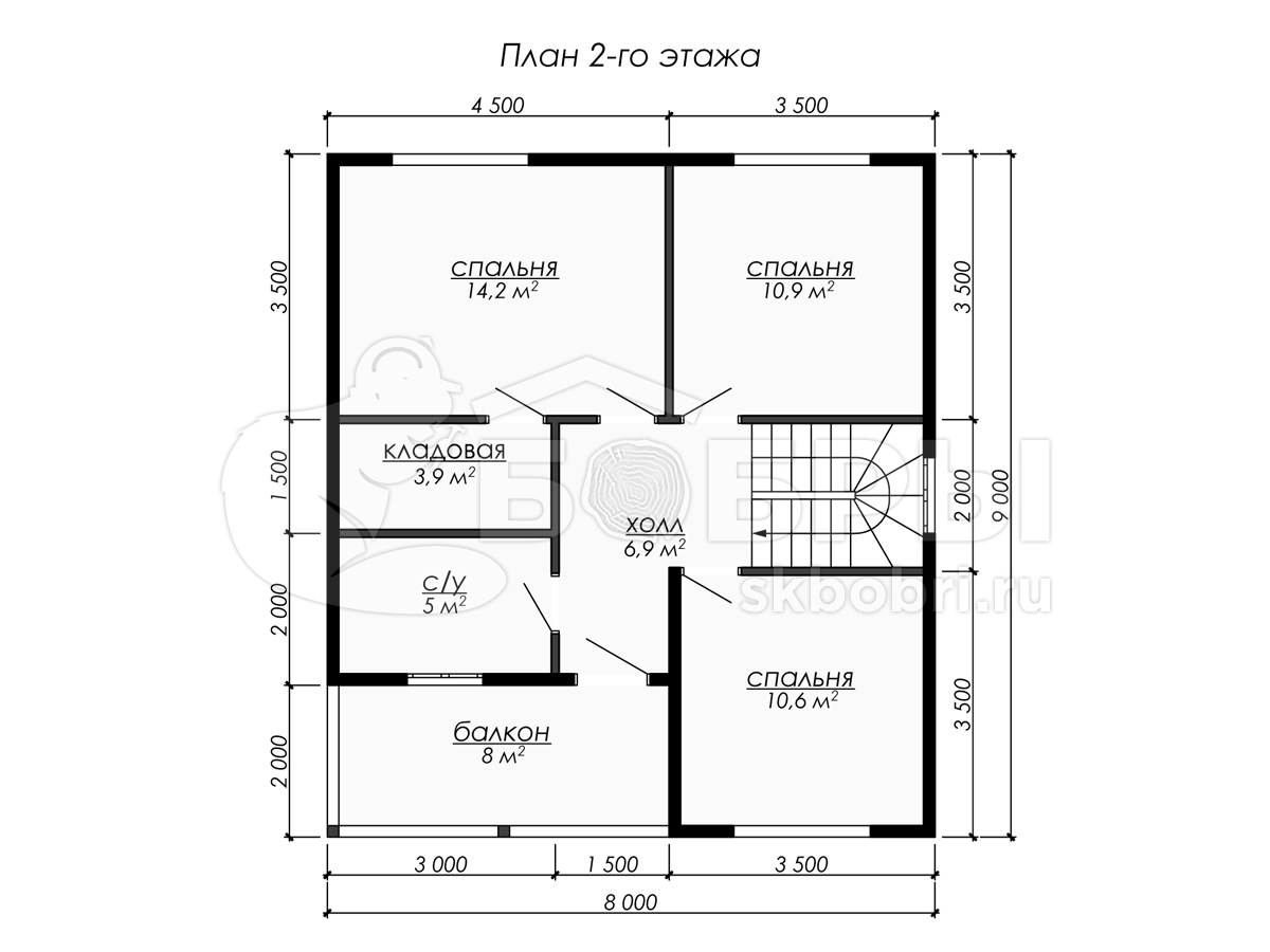 План брусового дома 6х4