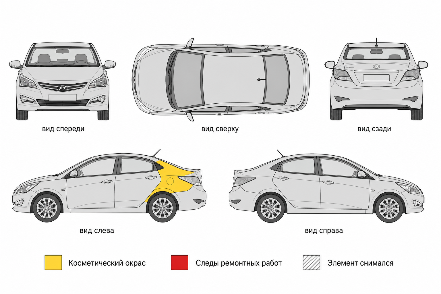 Карта ЛКП Hyundai Solaris
