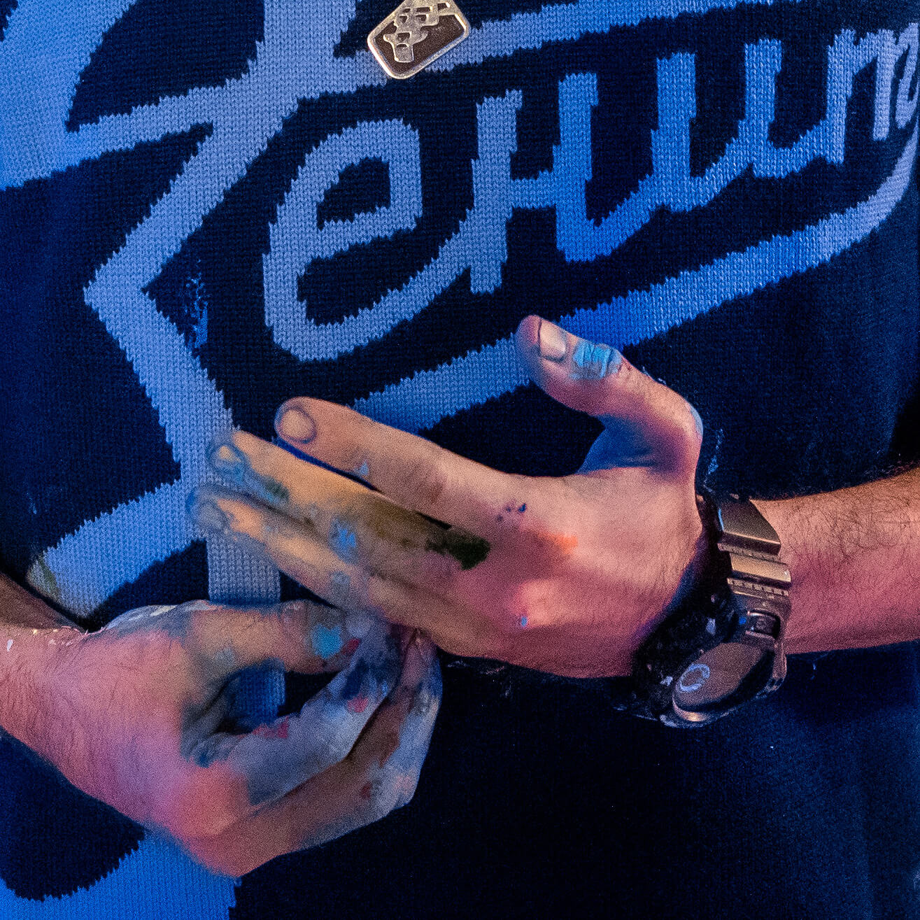 10-метровый холст для футбольного клуба Зенит. Автор Алексей Бархан.