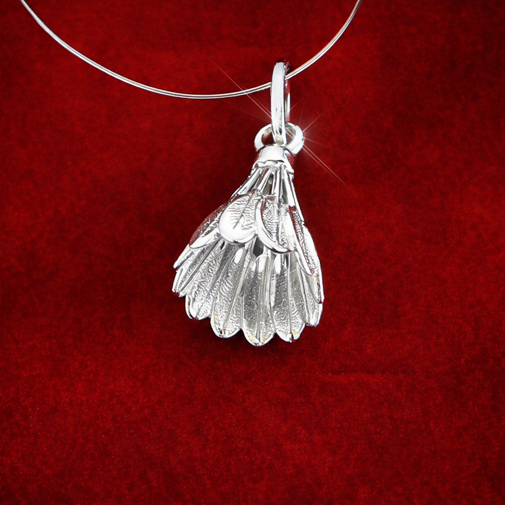 серебряная подвеска волан, воланчик, бадминтон