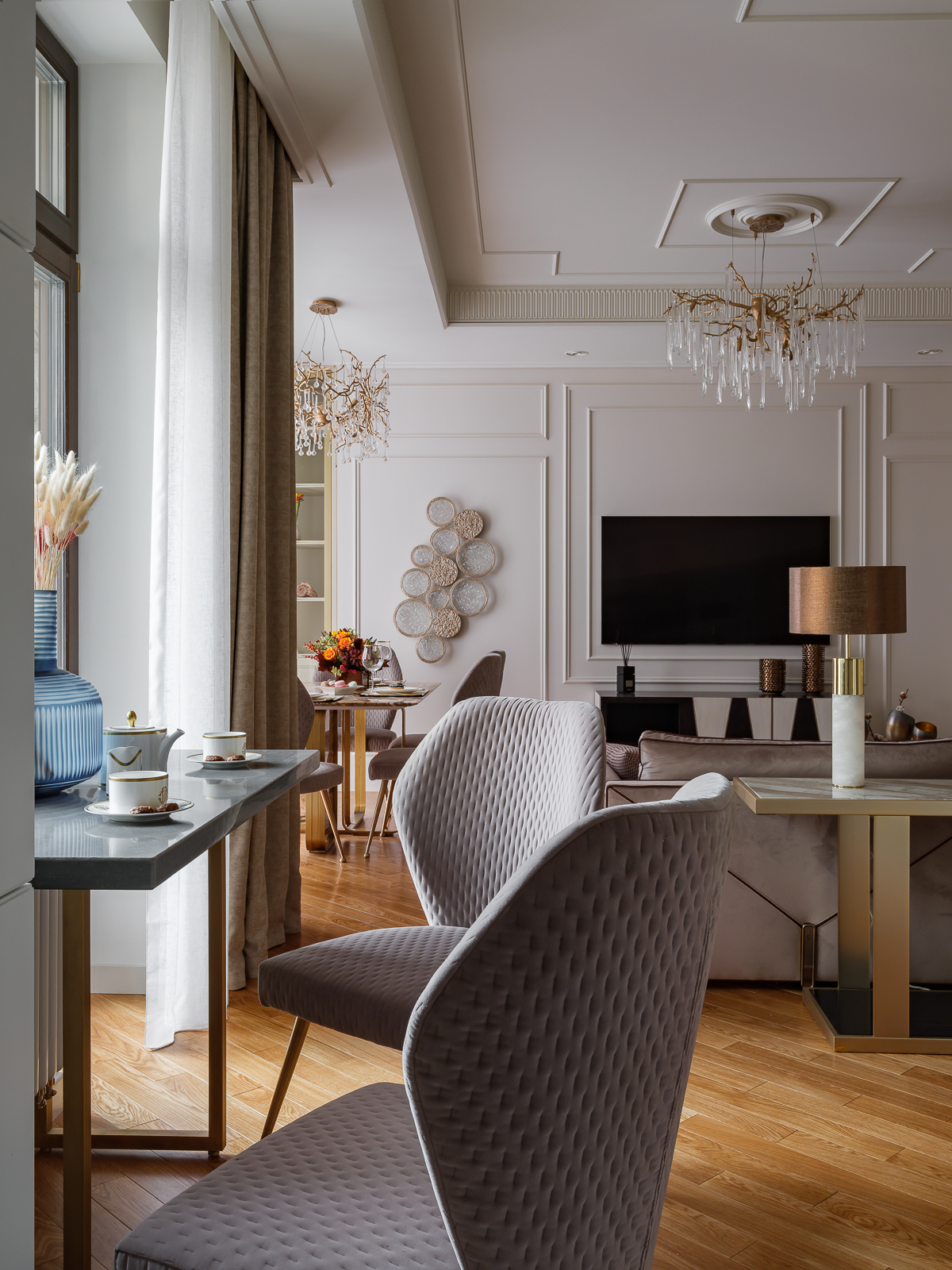 Реализованный дизайн квартиры 180 м. кв. ЖК «Grand Deluxe на Плющихе»