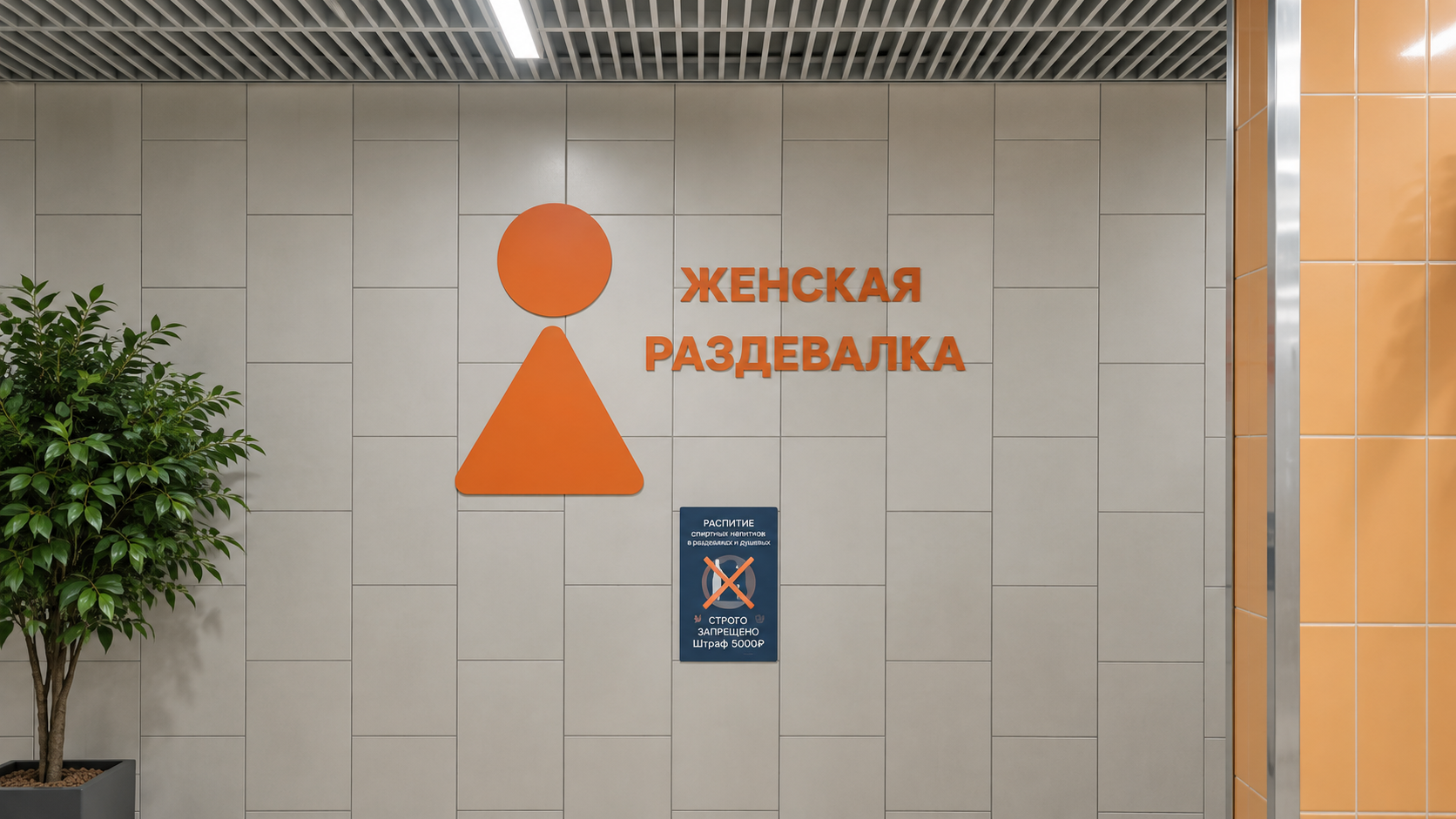 Интерьерная навигация: женская раздевалка