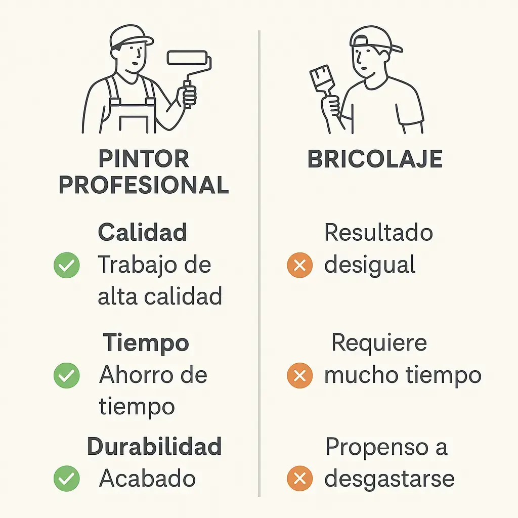 Comparativa entre pintar paredes profesionalmente y hacerlo uno mismo