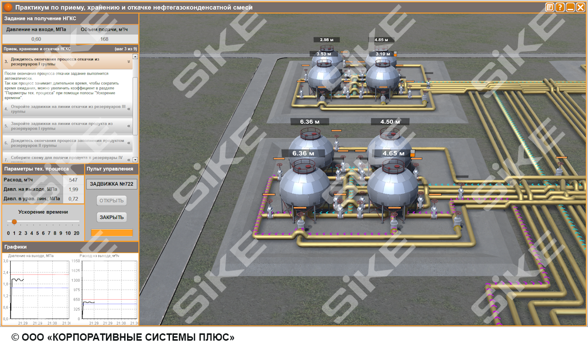 Оператор товарный: участок приема, хранения и откачки нефтеконденсатной  смеси (НГКС) – Тренажер-имитатор SIKE