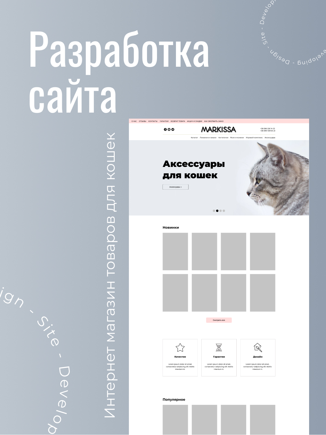 Кейс - Сайт для интернет магазина товаров для кошек MARKISSA