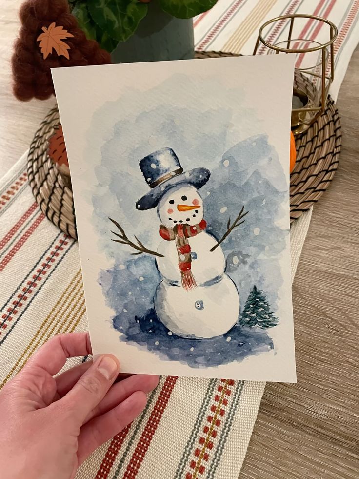 Более 30 идей для рождественских акварельных рисунков, которые вам понравятся (125)