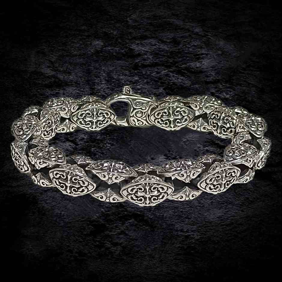 Серебряный браслет, мужской серебряный браслет, брутальный браслет.