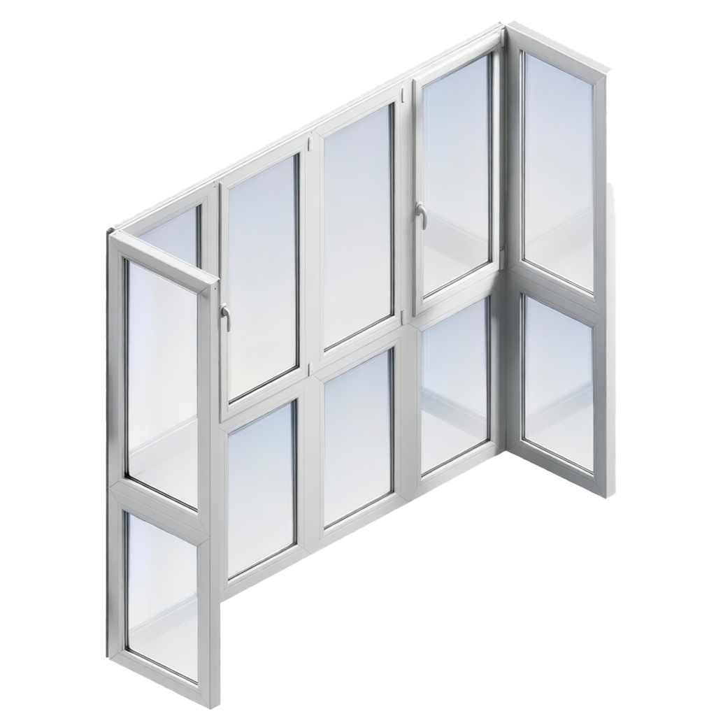 Панорамное остекление в пол П-образное