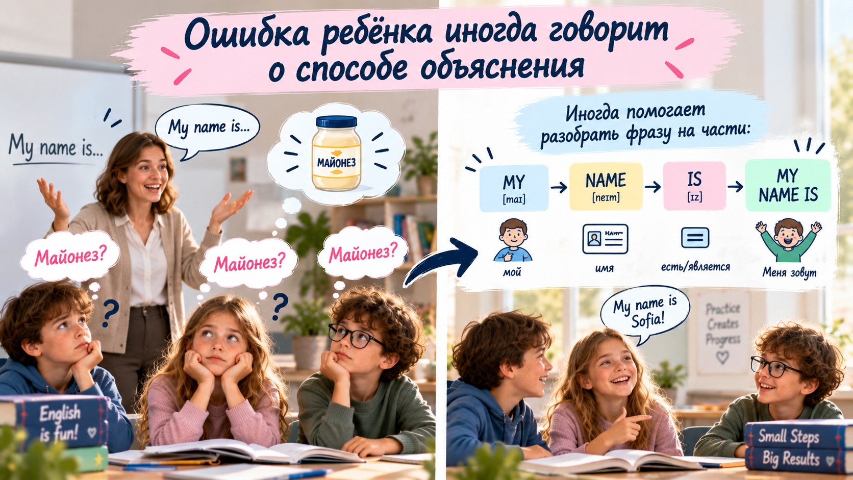 My name is и майонез — ошибка может говорить о способе объяснения