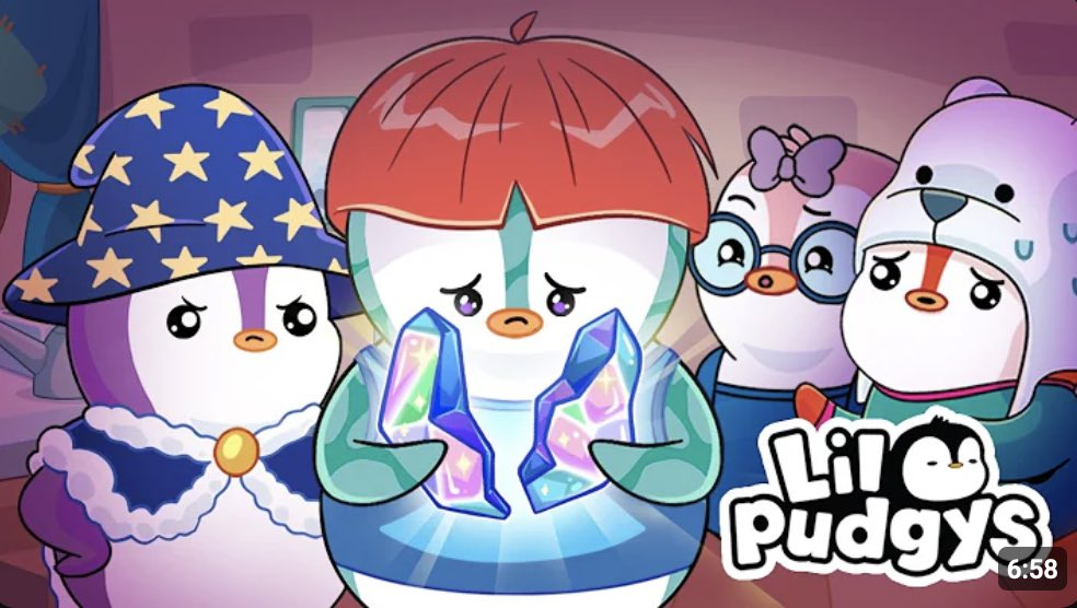 Кадр из первой серии Lil Pudgys с кристаллом и северным сиянием