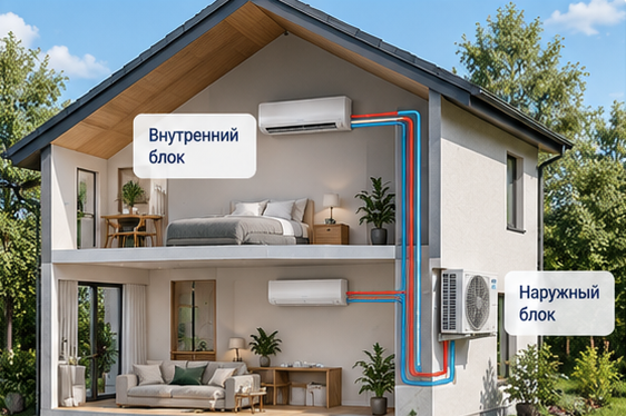 Схема установки кондиционера в частном доме