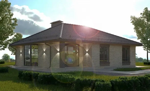 Проект одноэтажного дома с панорамным эркером (C-98): изображение 5