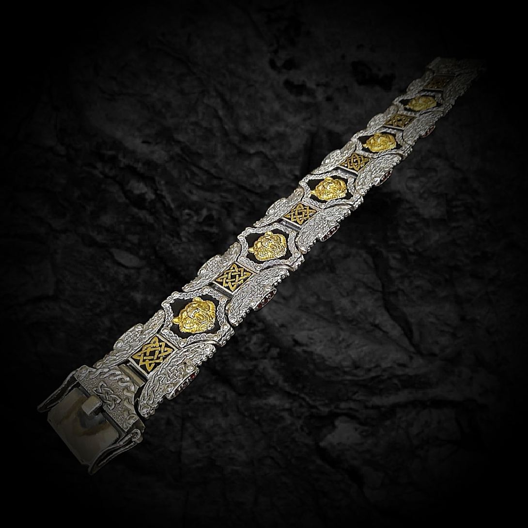 славянский браслет, серебряный браслет мужской массивный, широкий серебряный браслет мужской