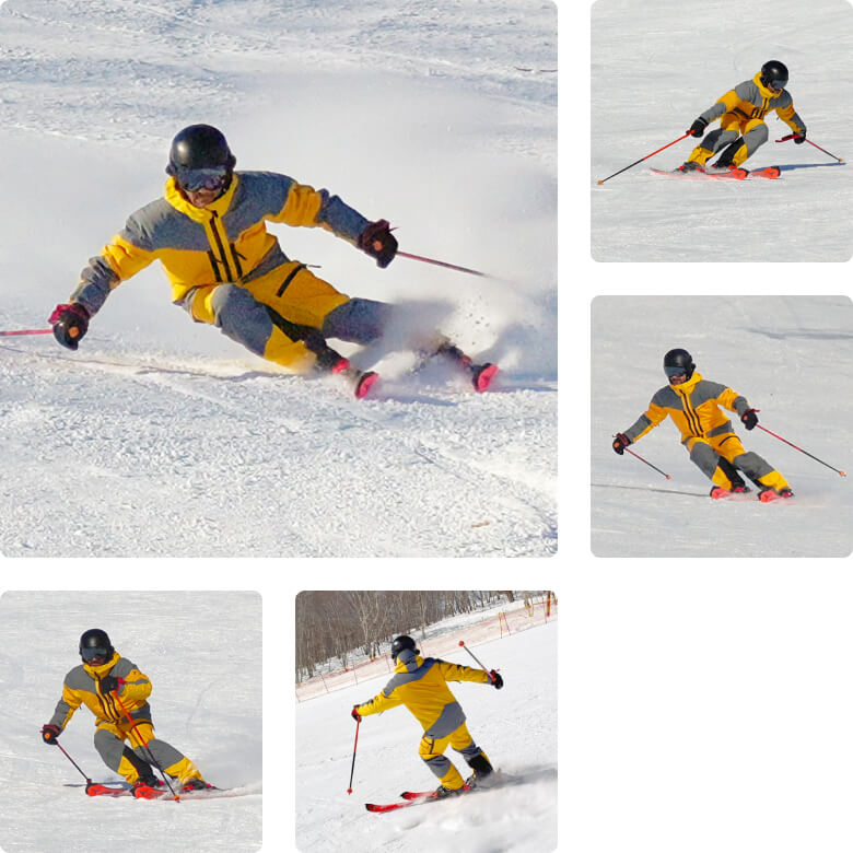 Набор скриншотов из горнолыжного онлайн-курса "Арсенал упражнений на технику" от Sergio Droznini