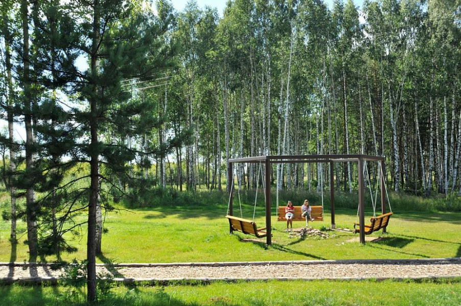 Качели на поляне в природном парке «Ямской лес»